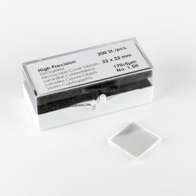 Cover glasses H, D=0.17mm, 22x22mm